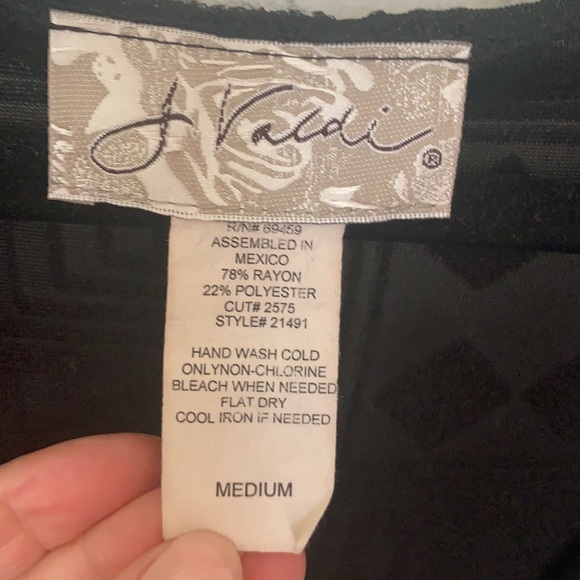 Vintage J Valdi Black slightly sheer cover up Sz M - Picture 5 of 8